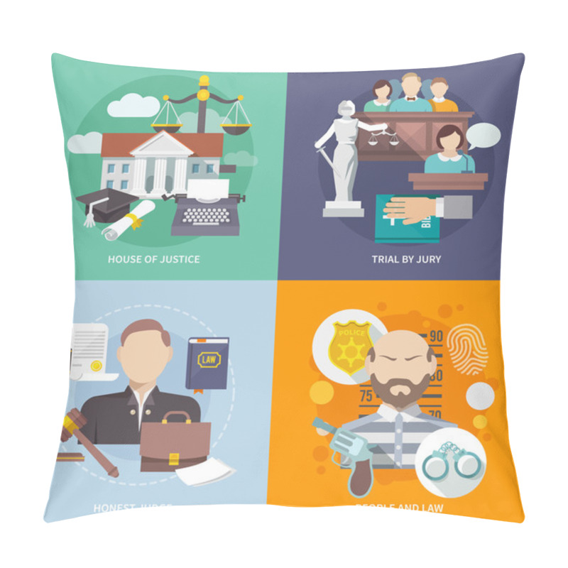 Personality  Law Icon Flat Pillow Covers