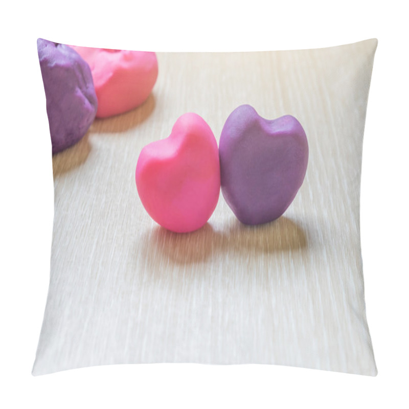 Personality  Pieces Of Plasticine On Wooden Background. Pillow Covers