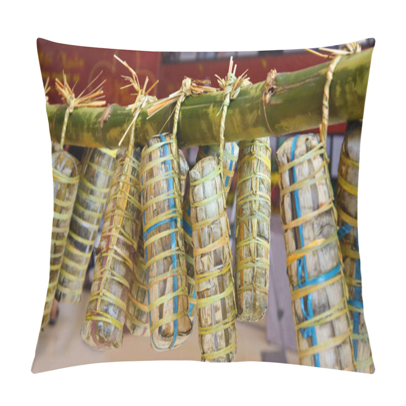 Personality  Traditional Vietnamese Food - Banh Tet ( Cylindric Glutinous Ri Pillow Covers