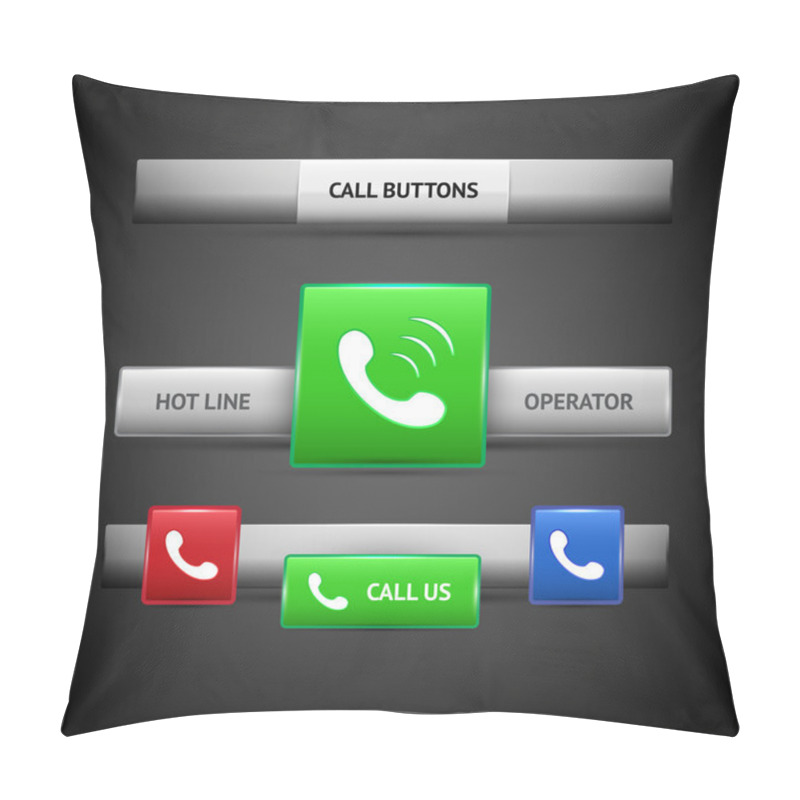 Personality  Call Buttons For Website Or App. Pillow Covers