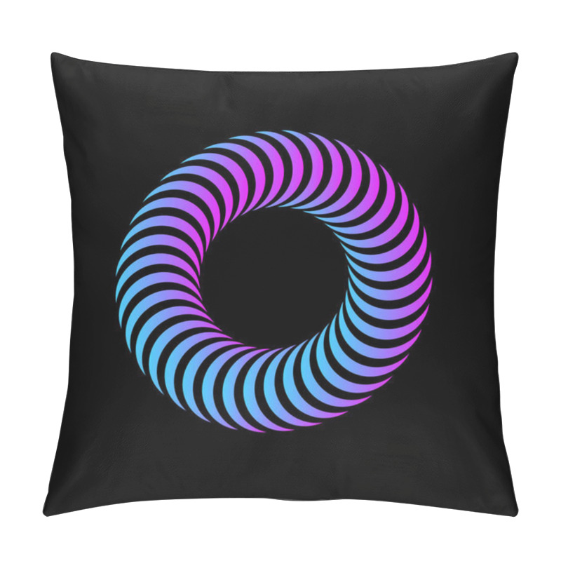 Personality  Abstract Spiral, Vortex Element. Radiating, Radial Bent Lines. Gradient Element Isolated On Black. Pillow Covers