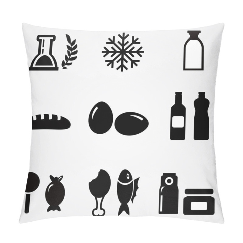 Personality  Food Icons. Vector Illustration Pillow Covers