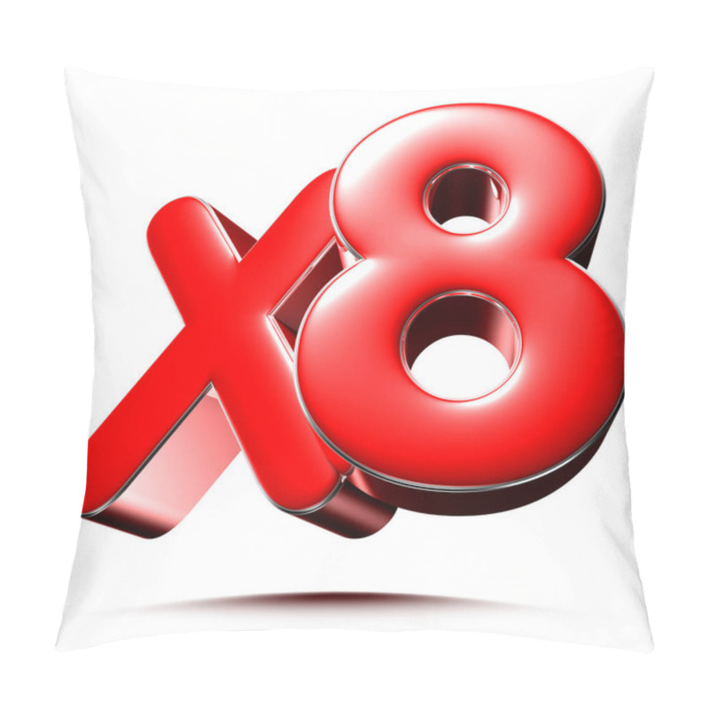 Personality  X8 Red 3D Illustration On White Background With Clipping Path. Advertising Signs. Product Design. Product Sales. Pillow Covers