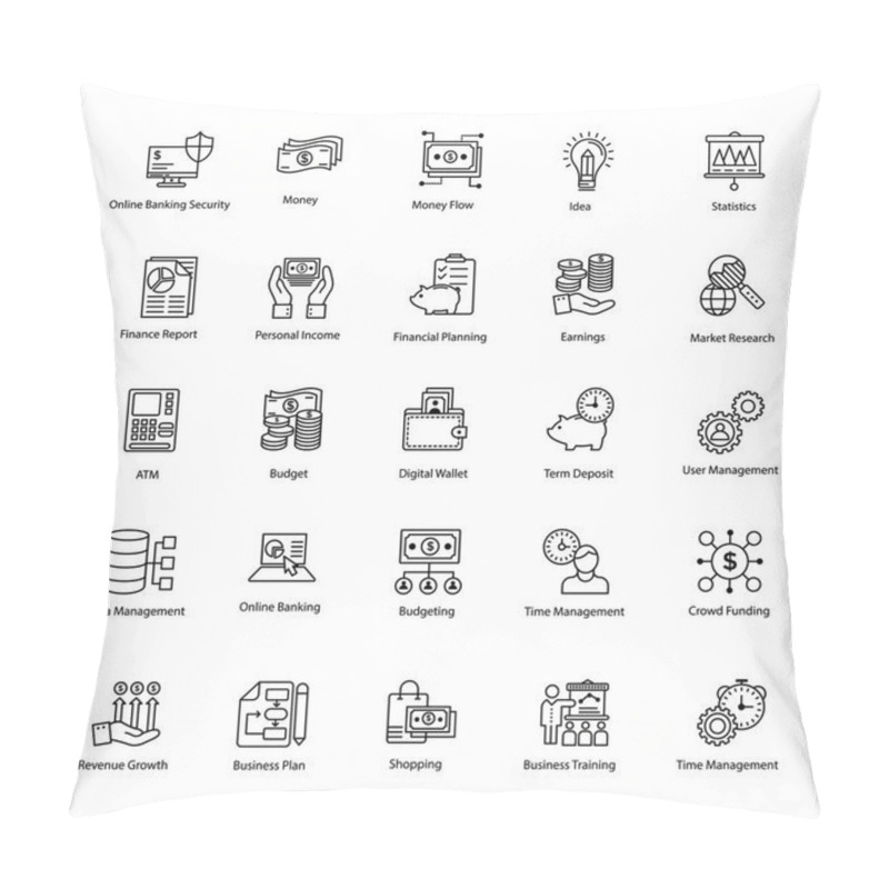 Personality  Line Icon Of Business And Finance Pillow Covers