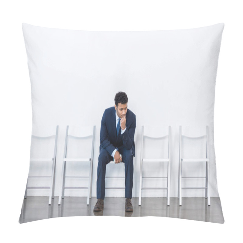 Personality  Businessman Sitting On Chair Pillow Covers