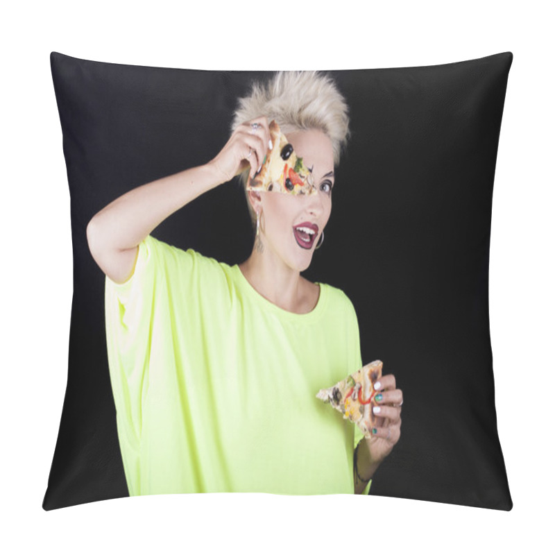 Personality  Beautiful Girl With Short Hair In A Light Green Blouse With Slic Pillow Covers