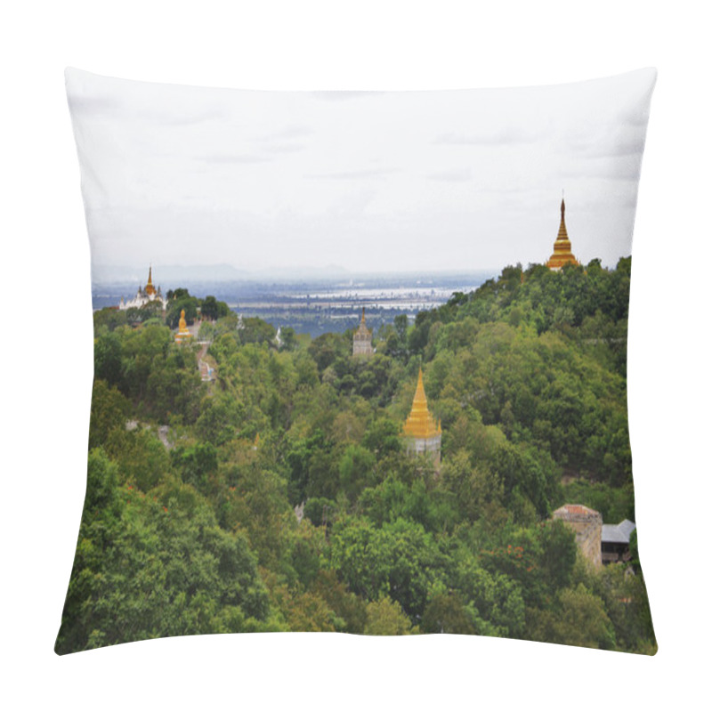 Personality  Myanmar Landscape With Golden Pagodas Pillow Covers