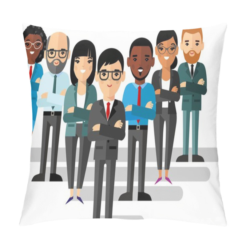 Personality   Concept Of Vector  African American, European Business Peoples Pillow Covers