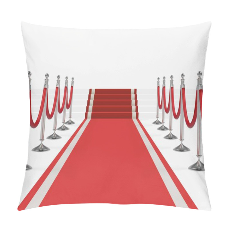 Personality  Red Carpet On Stairs With Red Ropes On Silver Stanchions Pillow Covers