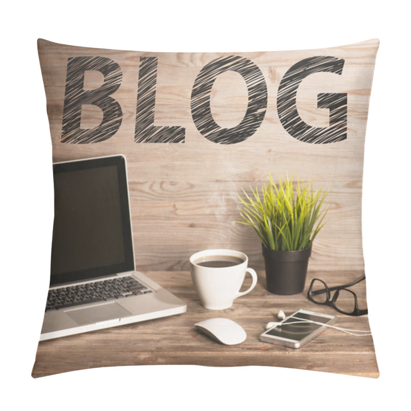 Personality  Blog Text On Working Desk Pillow Covers