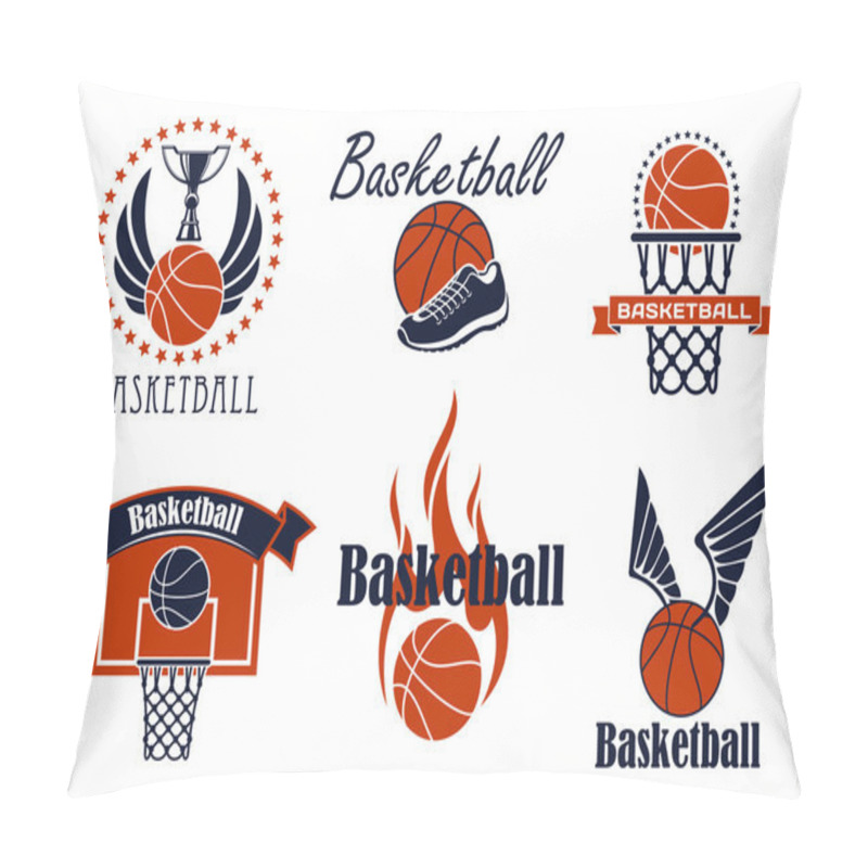 Personality  Basketball Game Sport Icons And Symbols Pillow Covers