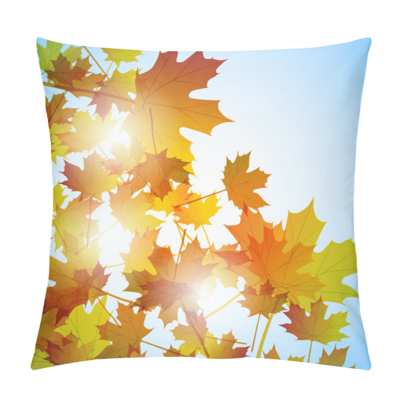 Personality  Illustration Autumn Motif. Maple Leaves. Vector Background Pillow Covers