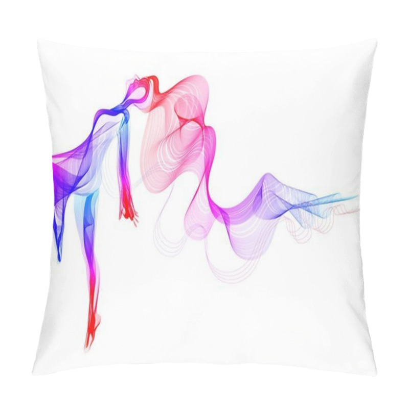 Personality  Abstract Dancer, Woman Silhouette Over White Pillow Covers