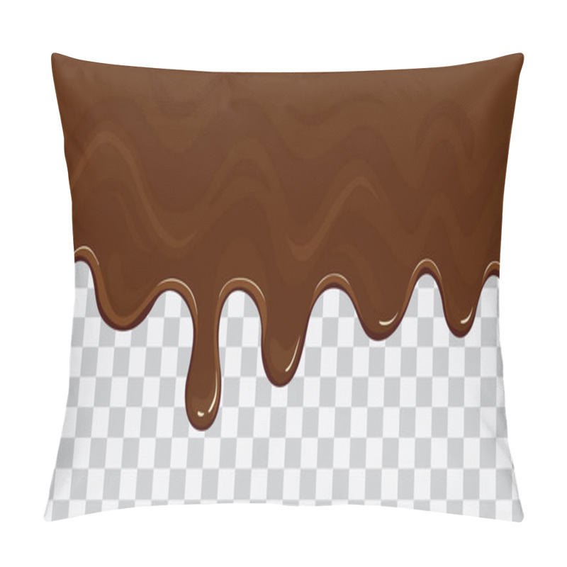 Personality  Flowing Melted Chocolate Cartoon Vector Illustration Isolated On Transparent Background Pillow Covers