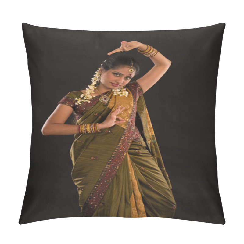 Personality  Indian Female Dancer During Diwali Festival Of Lights Pillow Covers