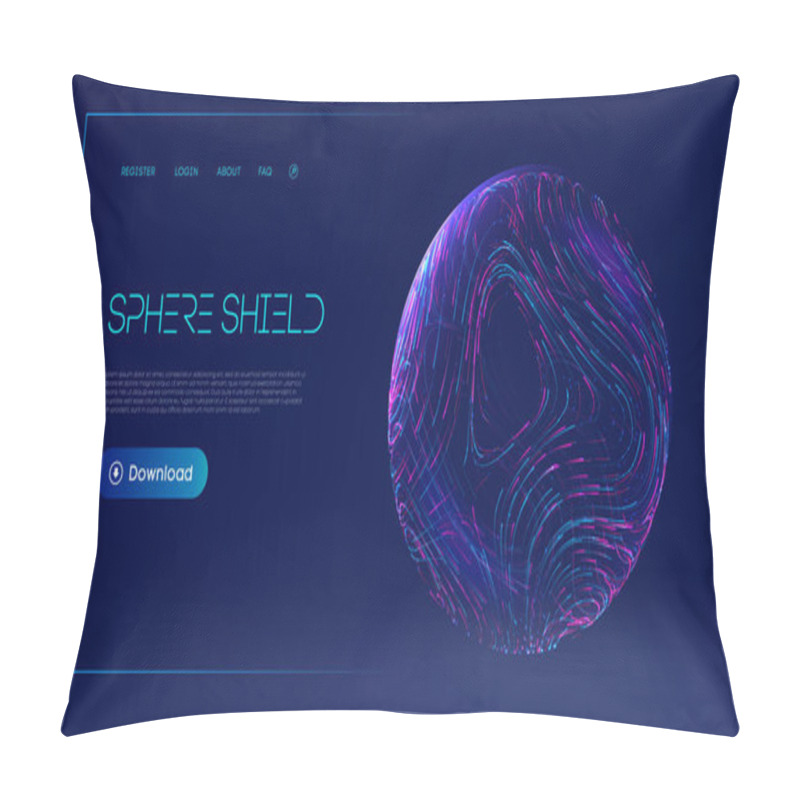 Personality  Sphere Shield Protect In Abstract Style. Virus Protection Bubble. Sphere Lines Technology Background. Magic Orb Vector Illustration. Pillow Covers