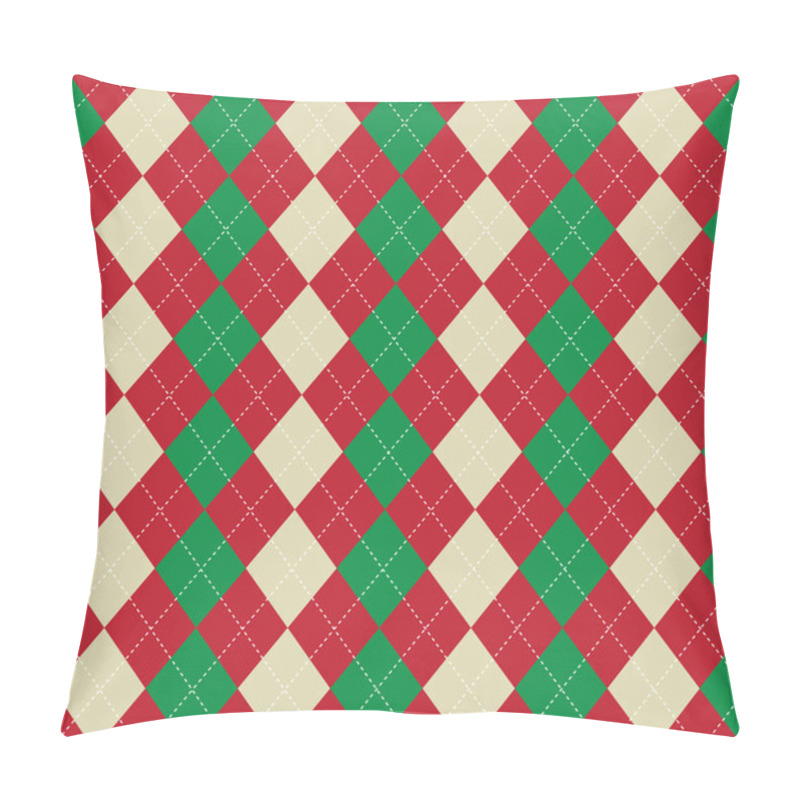 Personality  Christmas Argyle Pattern Pillow Covers