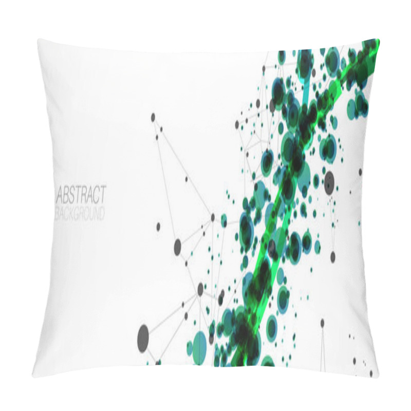 Personality  Abstract Vector Background, Scientific Direction, With Green Circles And Chaotic Spots On It.  Pillow Covers