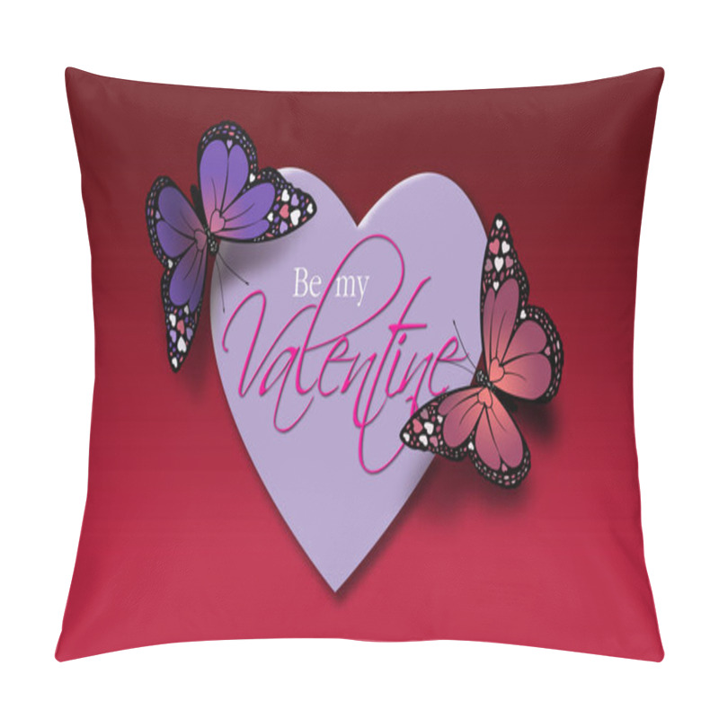 Personality  Be My Valentine Butterflies With Heart Graphic Background Pillow Covers