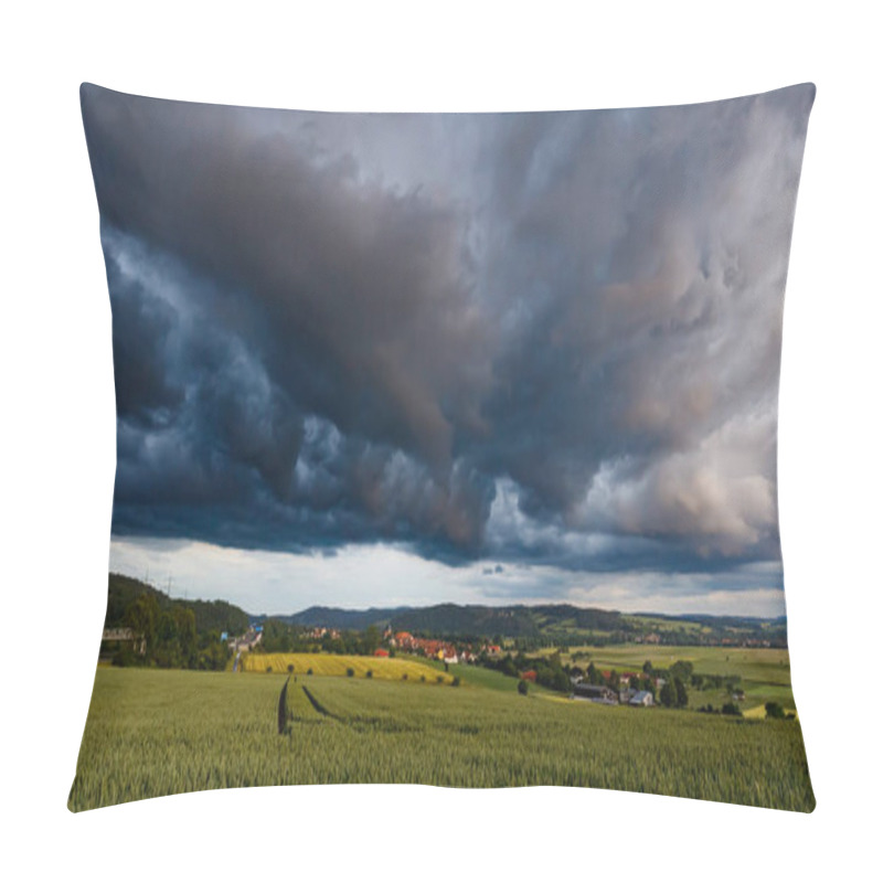 Personality  Dark Clouds In The Werra Valley At Herleshausen Pillow Covers