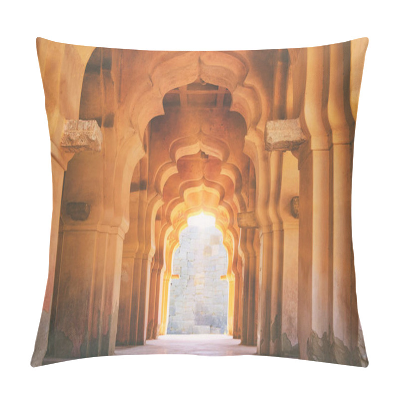 Personality  Old Ruined Arch Of Lotus Mahal In Hampi, India Pillow Covers