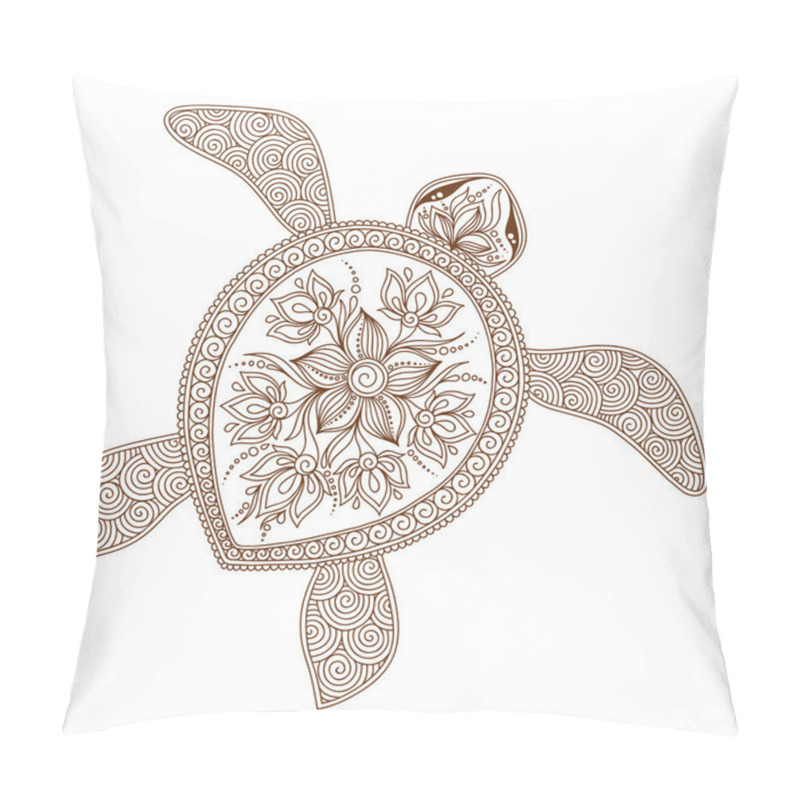 Personality  Decorative Graphic Turtle, Tattoo Style, Tribal Totem Animal, Ve Pillow Covers