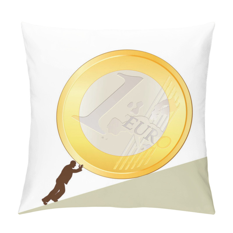 Personality  Symbol Of Business With Big Euro Coin Pillow Covers