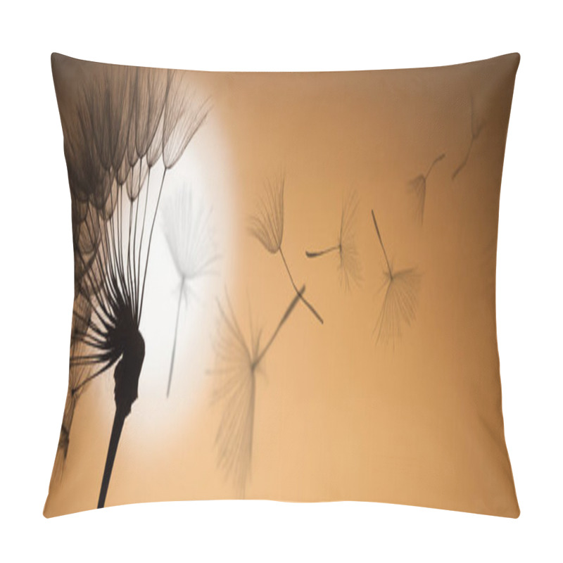 Personality  Flying Dandelion Seeds With Sunset At Background Pillow Covers