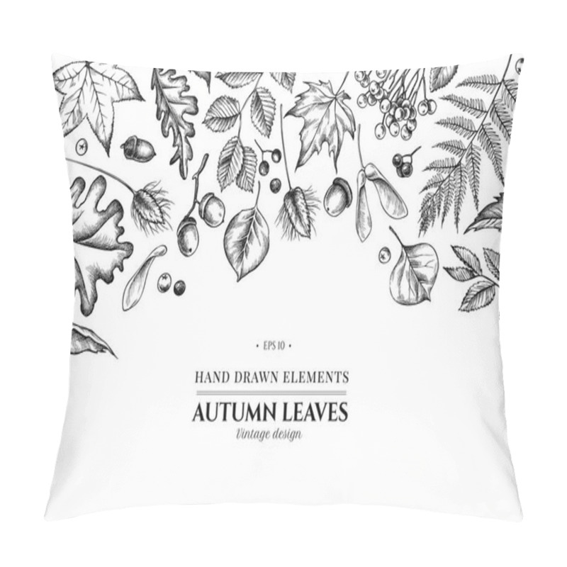 Personality  Floral Design With Black And White Rowan, Rowan, Acorn, Buckeye, Fern, Maple, Birch, Maple Leaves, Lagurus Pillow Covers