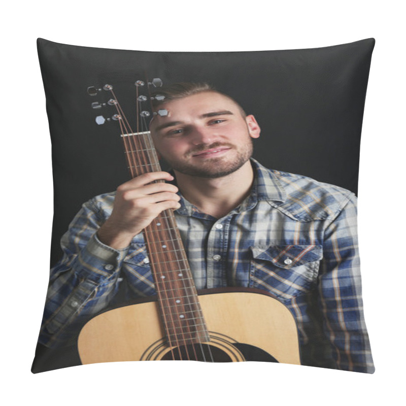 Personality  Young Man With Guitar Pillow Covers