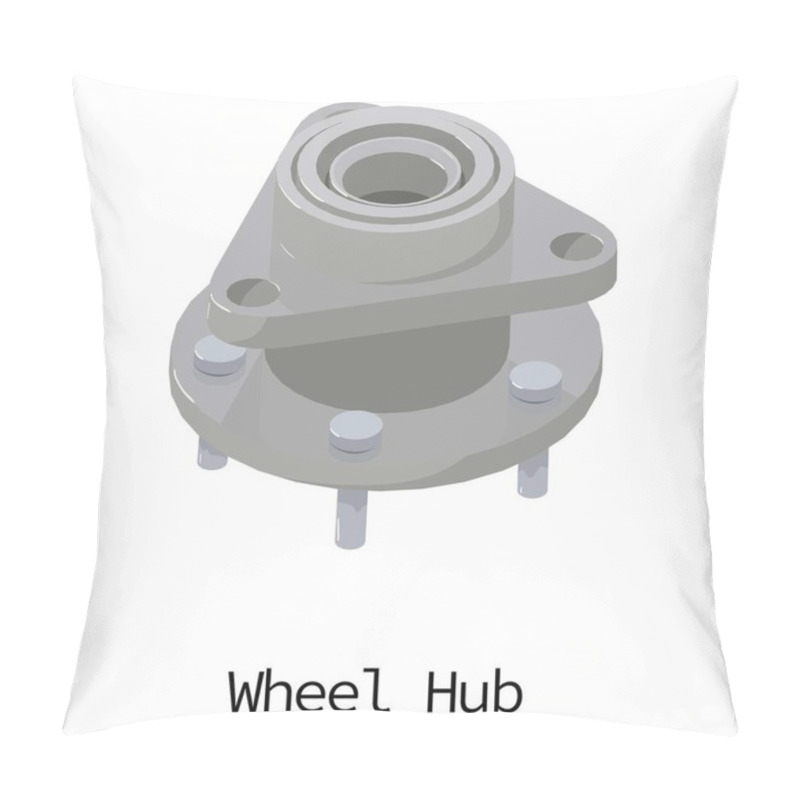 Personality  Wheel Hub Icon, Isometric 3d Style Pillow Covers