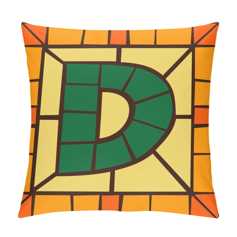 Personality  D- Mosaic Alphabet Capital Letters Pillow Covers