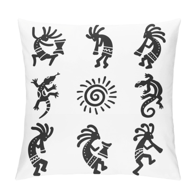 Personality  Variety Of Aztec Elements Set Pillow Covers