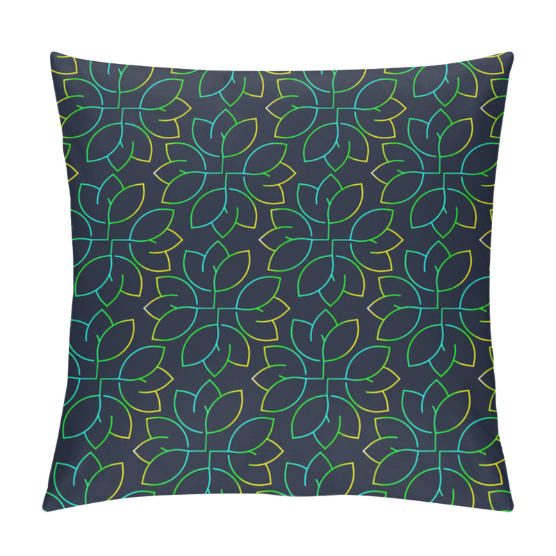 Personality  Geometric Leaf Pattern On Dark Background. Pillow Covers