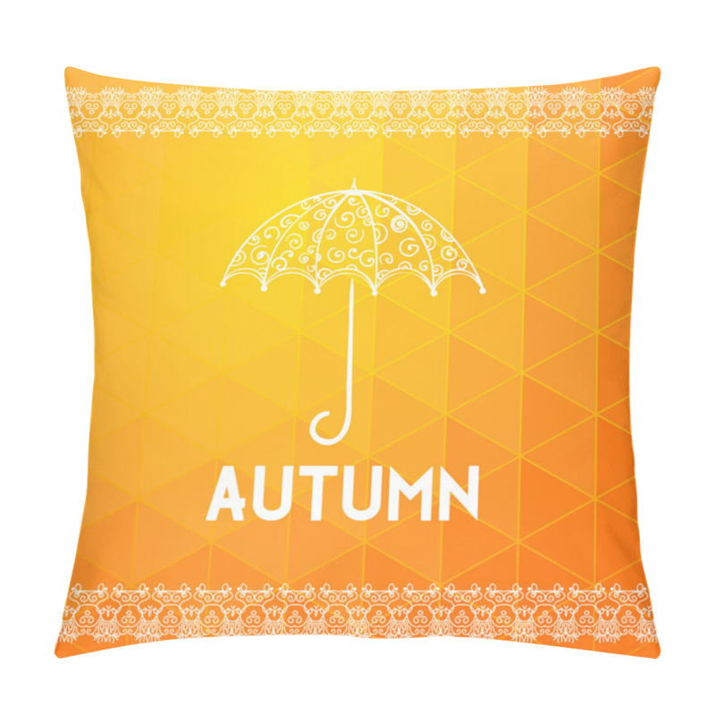 Personality  Autumn Background With Umbrella Pillow Covers