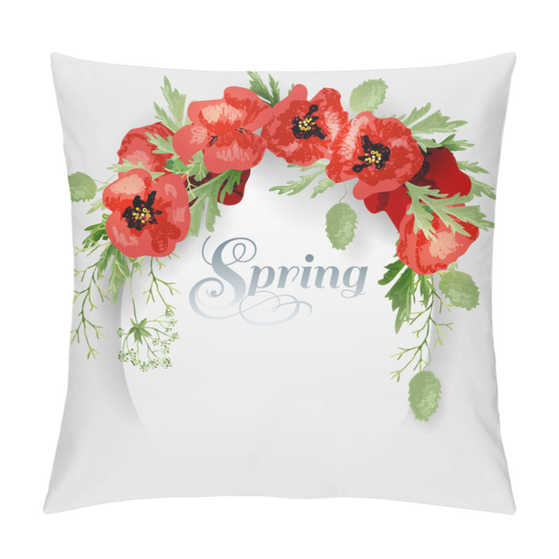 Personality  Spring Background With Poppies Pillow Covers