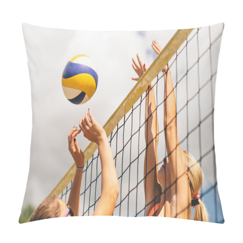 Personality  Girls Playing Beach Volleyball  Pillow Covers