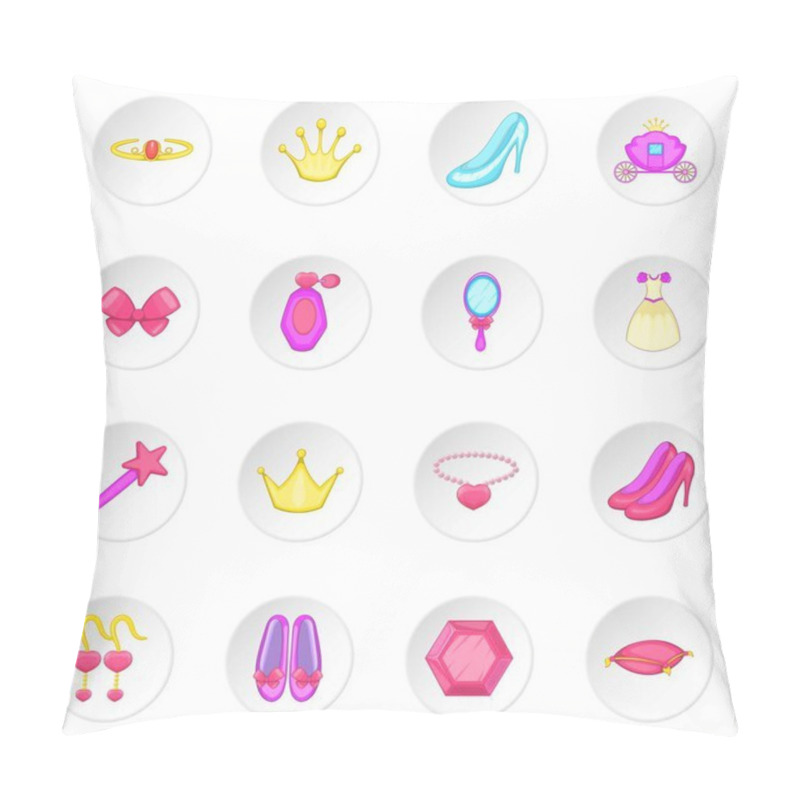 Personality  Princess Doll Icons Set Pillow Covers