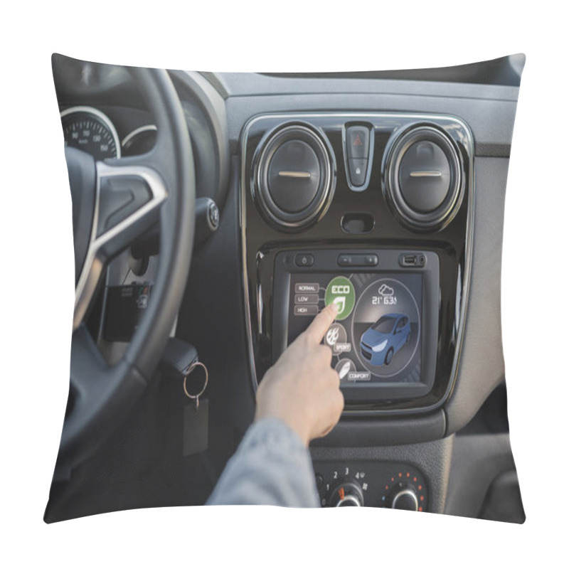 Personality  Woman Using The Car Instrument Panel Pillow Covers