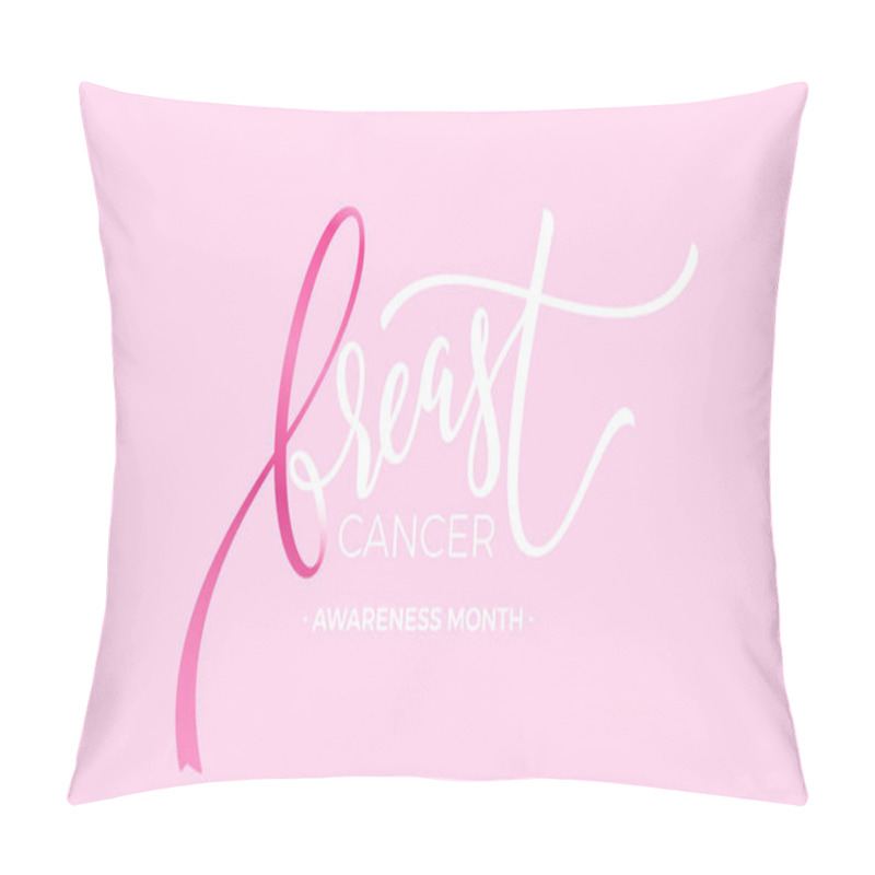 Personality  Breast Cancer Awareness Month Pink Ribbon Vector Women Solidarity Symbol Icon Pillow Covers