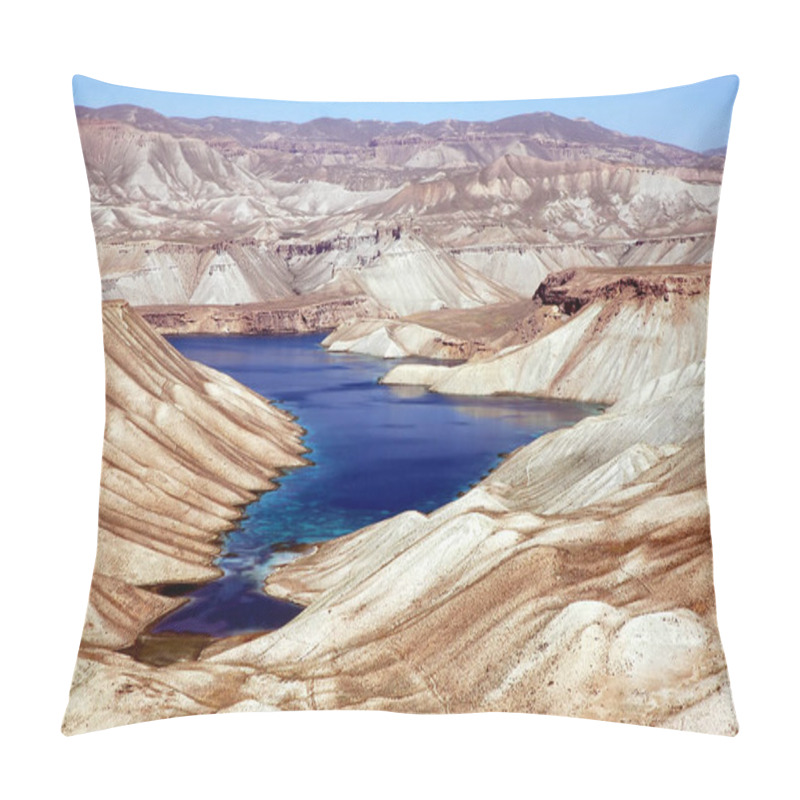 Personality  Band-e Amir Lakes Near Bamyan (Bamiyan) In Central Afghanistan. Band E Amir Was The First National Park In Afghanistan. This Is The Panorama From A Viewpoint On The Road To Band E Amir, Afghanistan. Pillow Covers