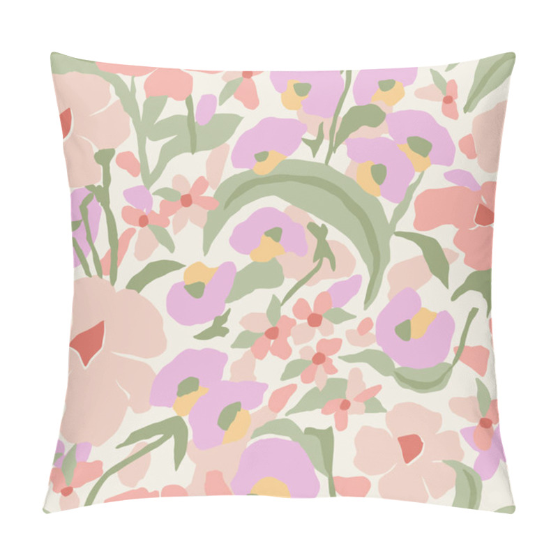 Personality  Vector Scandinavian Flower Illustration Seamless Repeat Pattern Pillow Covers