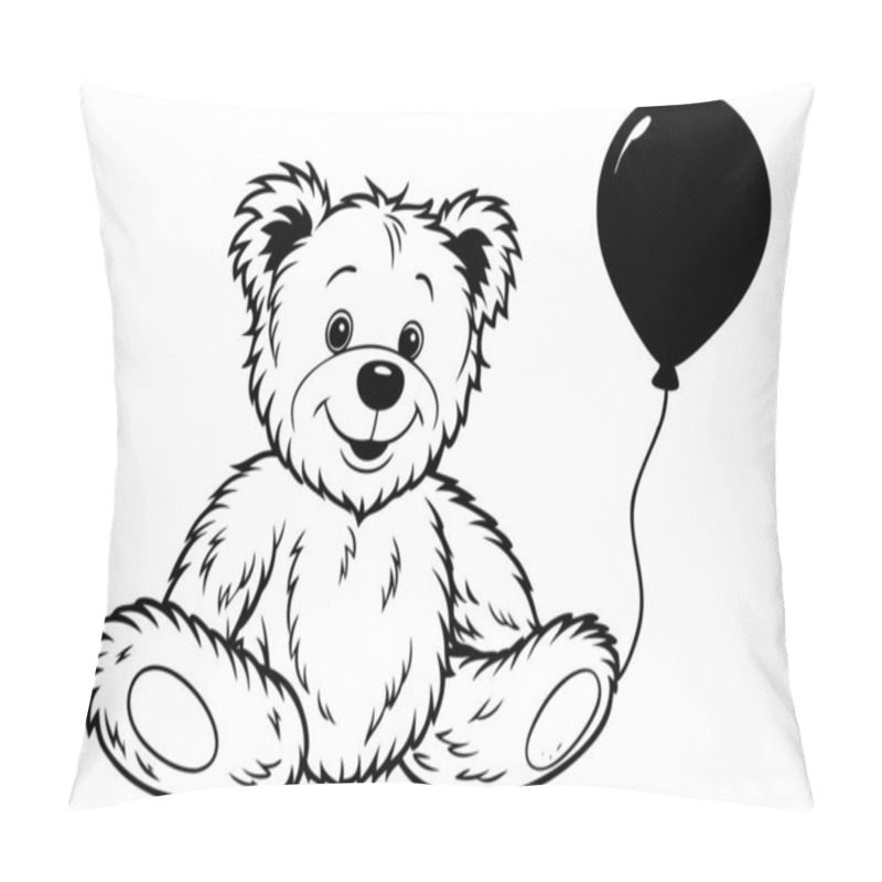 Personality  Cartoon Teddy Bear And Balloon Illustration For Kids Pillow Covers