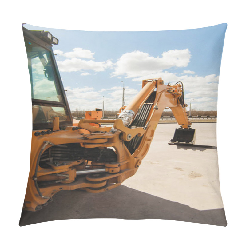 Personality  Road-building Machinery, Tractors Yellow Excavators In The Open Air In Working Position Pillow Covers