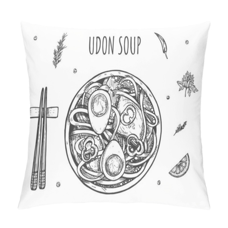 Personality  Oriental Udon Noodles Ramen Soup Set Pillow Covers