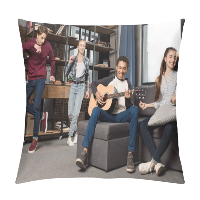 Personality  Teenagers Playing Acustic Guitar  Pillow Covers