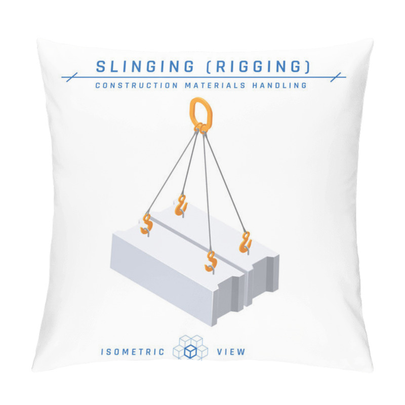 Personality  Concrete Block Slinging, Vector In Isometric Style Pillow Covers