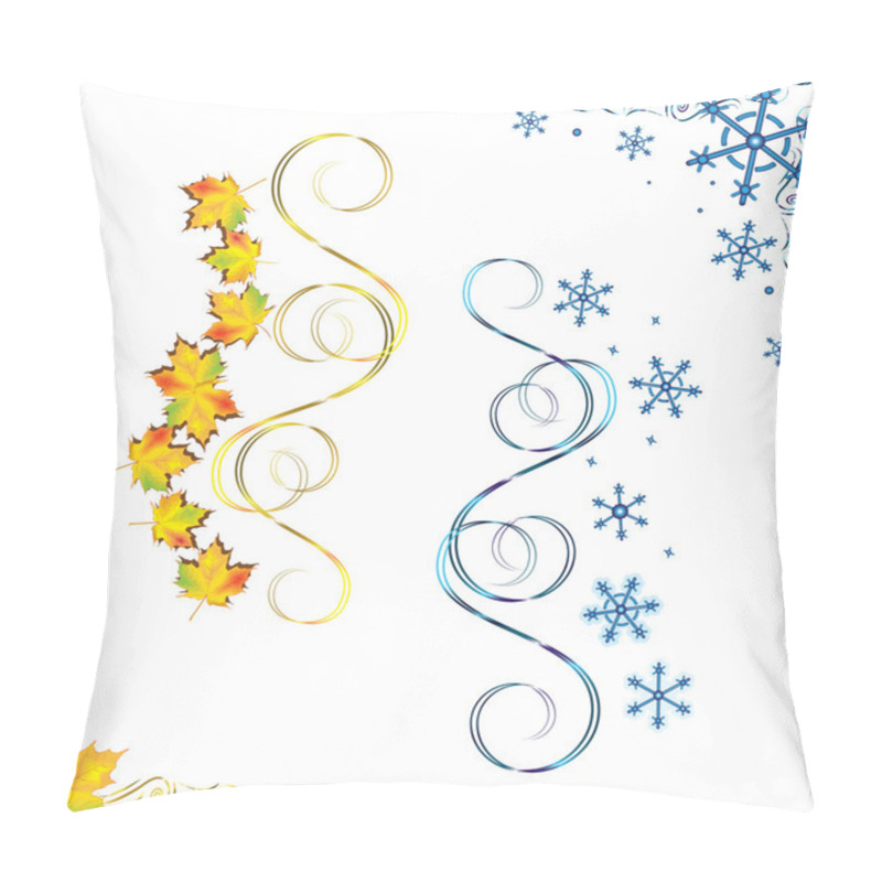 Personality  Winter And Autumn Design Elements Set Pillow Covers