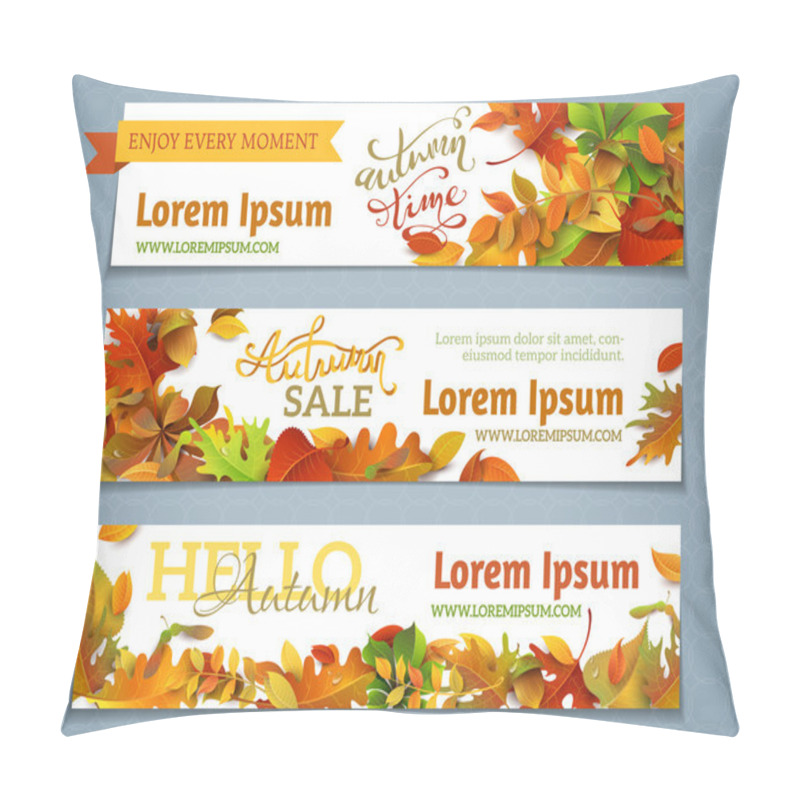 Personality  Vector Set Of Autumn Banners. Pillow Covers