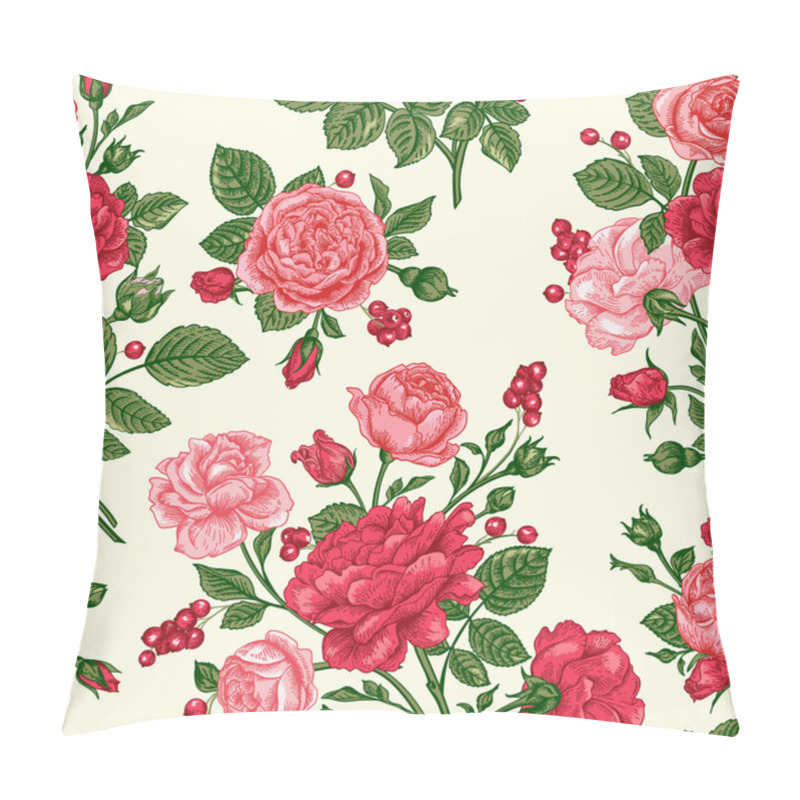 Personality  Seamless Pattern With Roses Pillow Covers